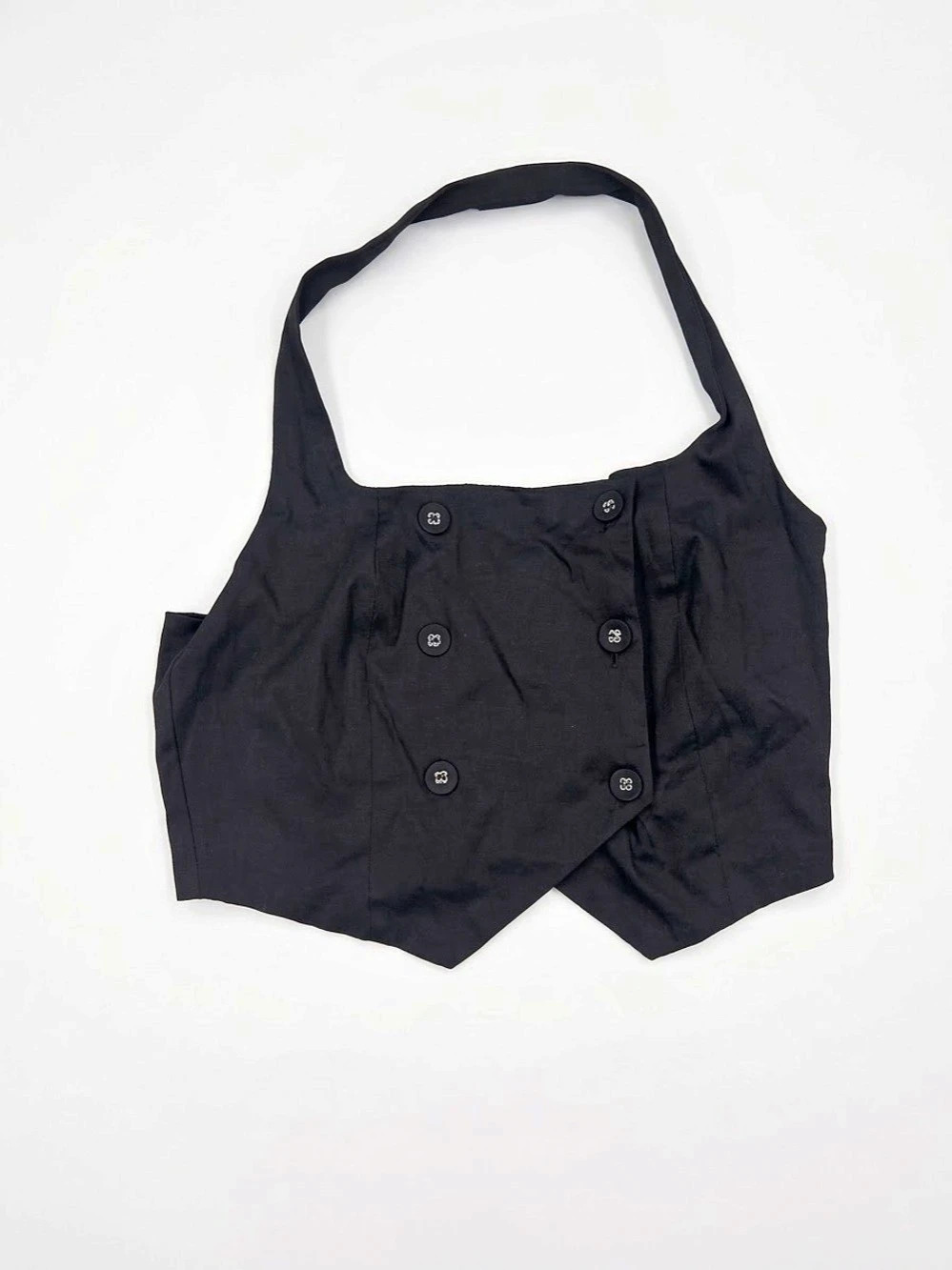 Forever 21 Black Button-Front Vest Size Large